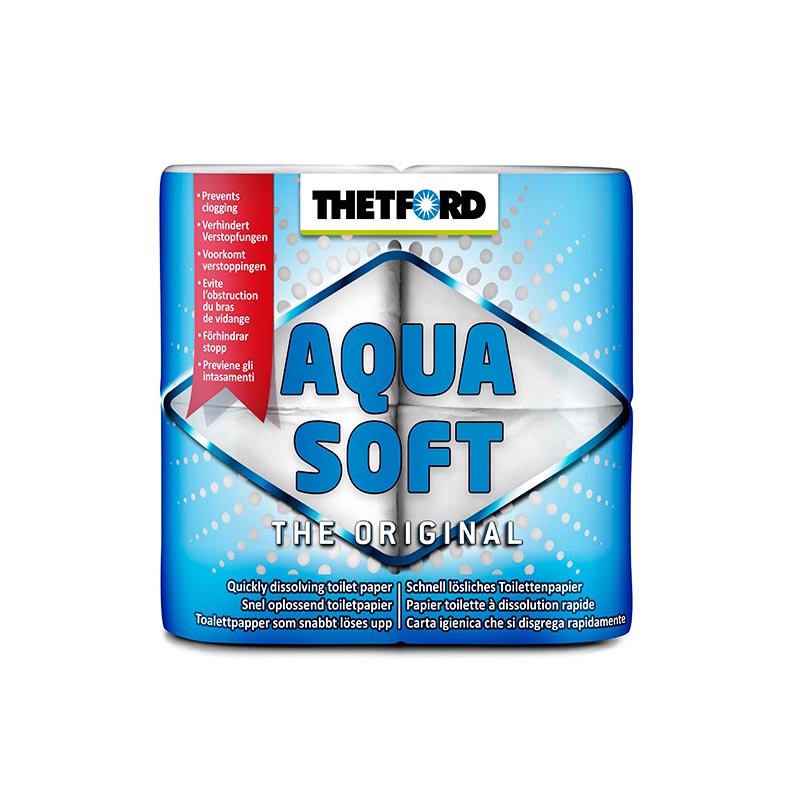 AquaSoft nedbrytbart toalettpapper, 4 rullar